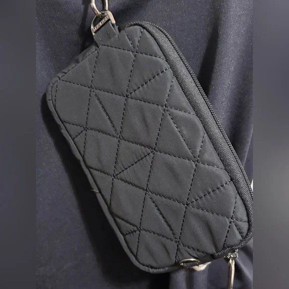 Travelon Boho Quilted RFID Blocking Belt Bag Crossbody quilted black Adj Strap - Picture 5 of 15